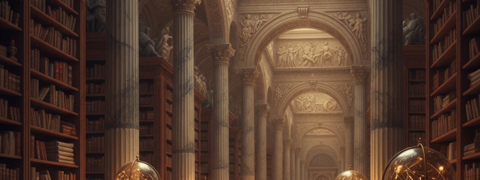 THE LEGENDS STUDIO banner: classical temple friezes and mythical storytelling ambiance